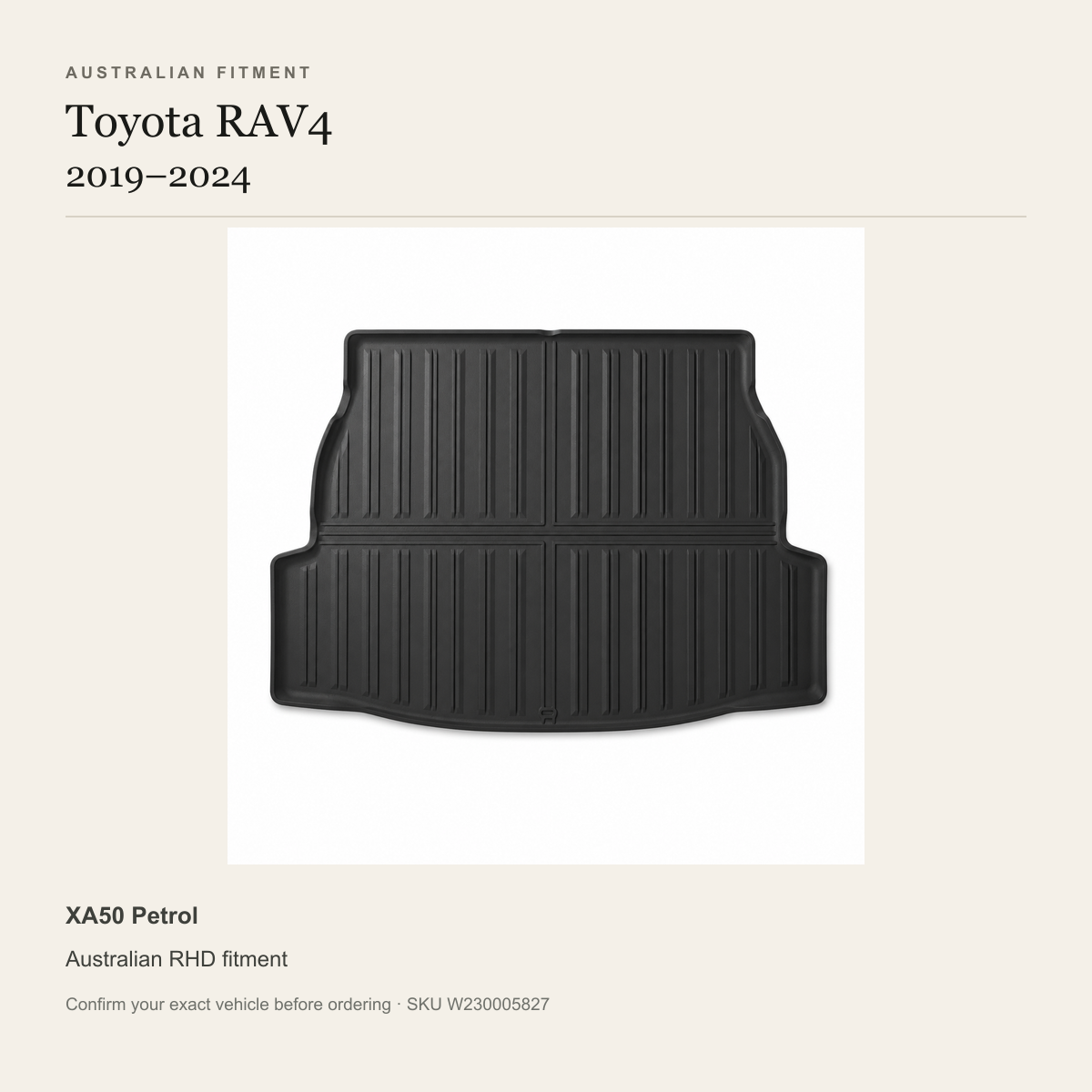 Toyota RAV4 2019–2024 Petrol RHD Rear Boot Liner – 1-Piece - Image 2