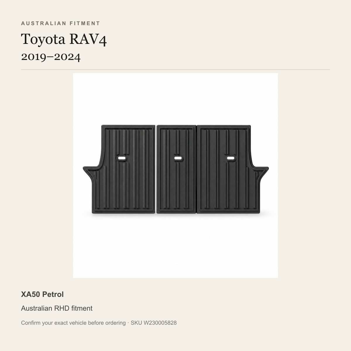 Toyota RAV4 2019–2024 Petrol RHD Rear Seat-Back Protector – 3-Piece - Image 2