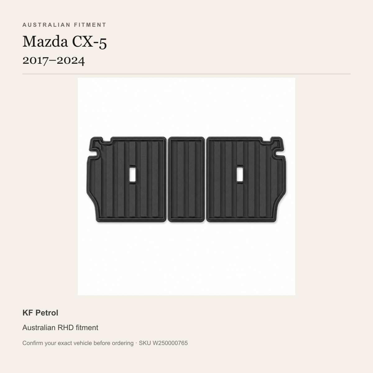 Mazda CX-5 KF 2017–2024 Petrol RHD Rear Seat-Back Protector – 3-Piece - Image 2