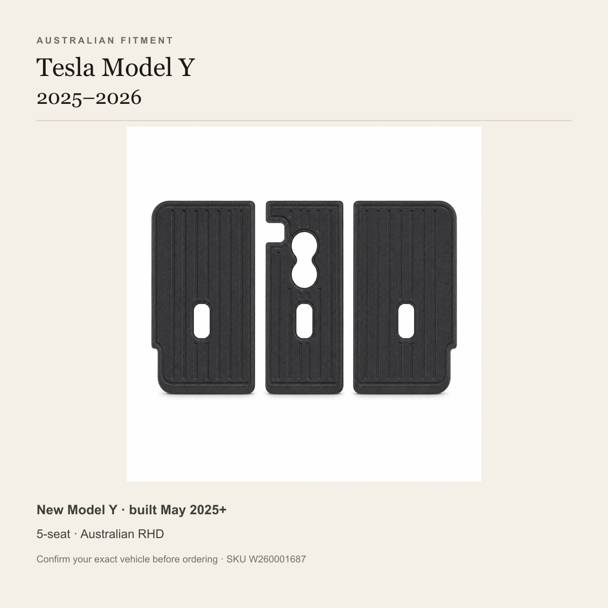 Tesla Model Y 2025–2026 RHD Rear Seat-Back Protector – 3-Piece - Image 2